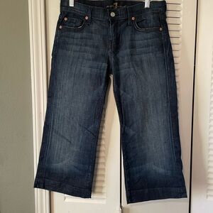 7 For All Mankind Dark Wash Cropped Jeans